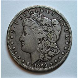 1893 MORGAN DOLLAR VERY FINE - CLEANED