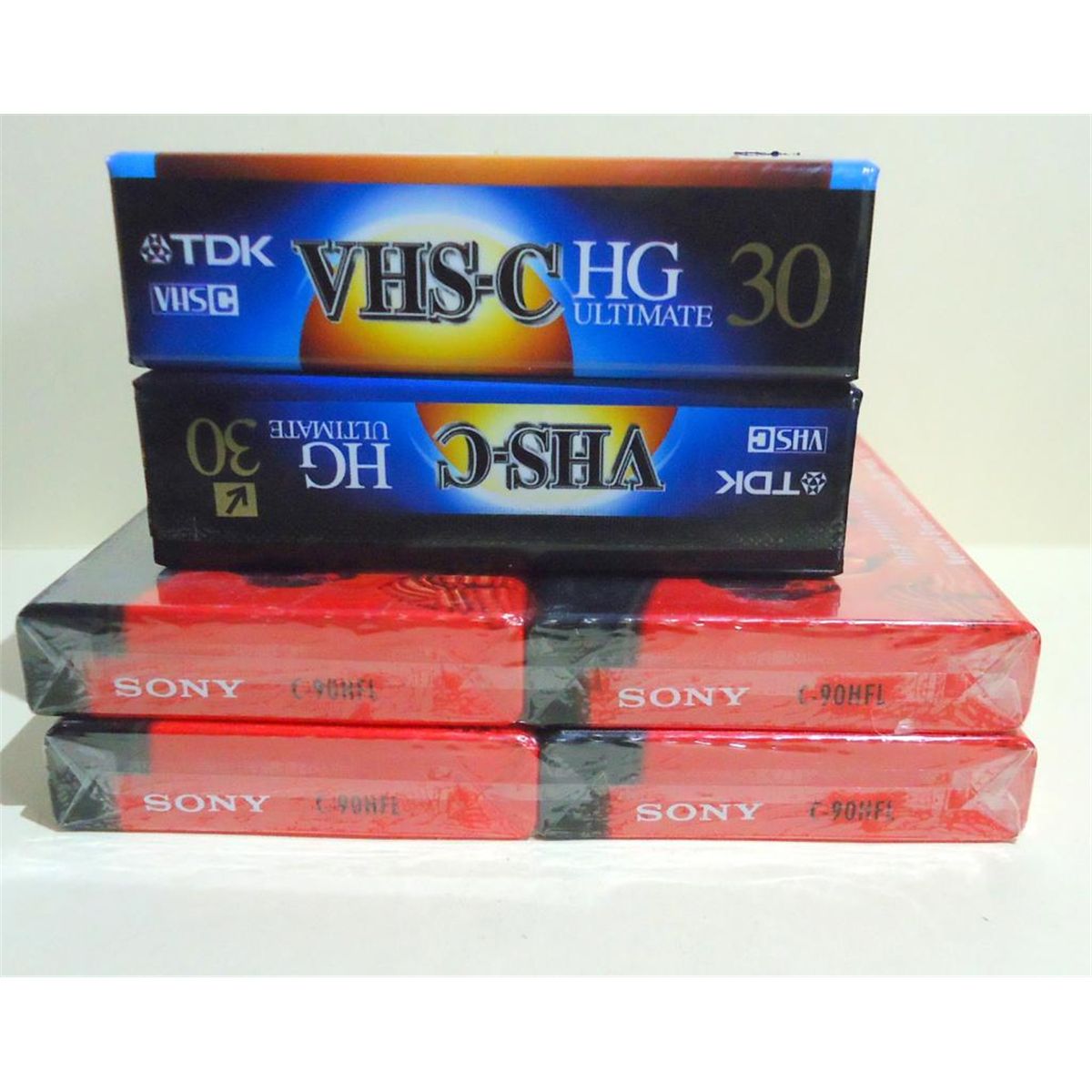 Lot De 9 Cassettes VHS-C Vierges - Sony/JVC/Fuji/Konica - 30 & 45 Min - Occasion