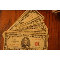 10 $5 red seals