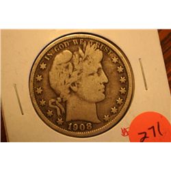 1908 barber half dollar