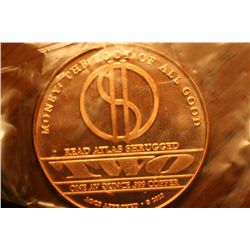 one ounce copper round