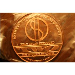 one ounce copper round
