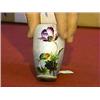 Image 1 : Old, Japanese cloisonné enamel cabinet vase of ovoid form with poppy design on a silver foil ground 