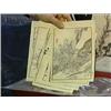 Image 1 : Group of four, antique Japanese double woodblock prints (book plates) by Bairei Kono, depicting scen