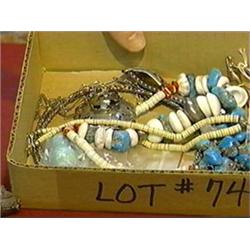 Lot of numerous, mainly turquoise, shell and silver jewelry of various styles