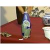 Image 1 : Small, Japanese enameled studio porcelain vase of elongated ovoid form with well-detailed lily on co
