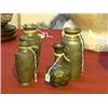 Image 1 : Group of four, antique and well-detailed, Japanese mixed metal inlaid bronze vases of various shapes
