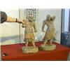 Image 1 : Pair of very well-carved and detailed, Chinese polychromed wood figures of standing guardians, each 