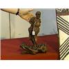 Image 1 : Fine, antique Chinese root wood figure of a lohan (missing feet), on natural root wood stand, probab
