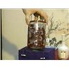 Image 1 : Finely carved and detailed, Chinese red overlay on snowflake Peking glass cylindrical brush pot with