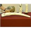 Image 1 : African, carved ivory tusk/bridge with design of rhinos and water buffalo (minor cracks and chips), 