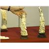 Image 1 : Very elaborately carved, including much openwork, old Chinese ivory figure of Kwan Yin with bell and