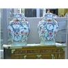 Image 1 : Pair of very large and finely detailed, Chinese Famille Rose enameled porcelain jars and covers with