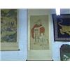 Image 1 : Antique and finely detailed, Chinese ink and color on paper scroll painting of an Immortal or deity 