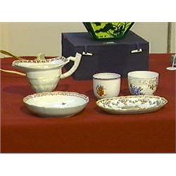 Group of five pieces, export porcelain: four pieces Chinese 18th Century (some flaws); together with