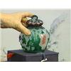 Image 1 : Finely carved and detailed, Chinese five-color overlay on snowflake Peking glass jar and cover with 