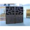 Image 1 : Pair of old and very elaborately detailed, Chinese rosewood display cabinets, vari-shaped shelves, t