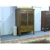 Image 1 : Large old Chinese, elmwood cabinet with very finely openwork carved and glass backed doors, single s