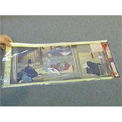 Antique Japanese woodblock triptych by Yoshitoshi Taiso from the series "Short Illustrated History o