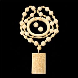 COLLECTION OF IVORY AND BONE JEWELRY.