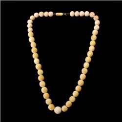 IVORY BEAD, METAL NECKLACE.