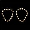 Image 1 : 2 CULTURED PEARL, 14K YELLOW GOLD BRACELETS.