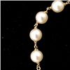 Image 2 : 2 CULTURED PEARL, 14K YELLOW GOLD BRACELETS.