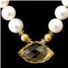 Image 2 : 2 CULTURED PEARL, QUARTZ, 20K, METAL NECKLACES.