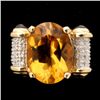 Image 1 : CITRINE, TOURMALINE, DIAMOND, 14K YELLOW GOLD RING.