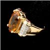 Image 2 : CITRINE, TOURMALINE, DIAMOND, 14K YELLOW GOLD RING.