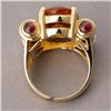 Image 3 : CITRINE, TOURMALINE, DIAMOND, 14K YELLOW GOLD RING.