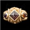 Image 1 : GARNET, CITRINE, AMETHYST, 14K YELLOW GOLD RING.