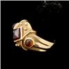 Image 2 : GARNET, CITRINE, AMETHYST, 14K YELLOW GOLD RING.