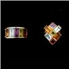 Image 1 : 2 MULTI-STONE, 14K YELLOW GOLD RINGS.