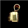 Image 2 : AMBER, 18K YELLOW GOLD REVERSABLE PENDANT.