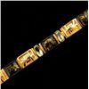 Image 1 : AMBER, QUARTZ, 18K YELLOW GOLD BRACELET.
