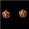 Image 1 : PAIR OF CITRINE, DIAMOND, 14K YELLOW GOLD EARRINGS.