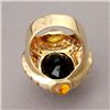Image 4 : TOURMALINE, CITRINE, DIAMOND, 14K YELLOW GOLD RING.