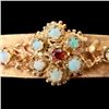 Image 2 : OPAL, GARNET, 14K YELLOW GOLD BRACELET.