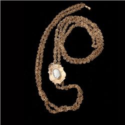 AGATE CAMEO, GOLD-FILLED, METAL NECKLACE.