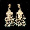 Image 4 : FRESHWATER C/P, ENAMEL, SILVER GILT EARRINGS.