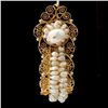Image 2 : FRESHWATER CULTURED PEARL, SILVER GILT EARRINGS.