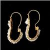 Image 3 : FRESHWATER CULTURED PEARL, SILVER GILT EARRINGS.