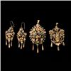 Image 1 : VICTORIAN GLASS, SEED PEARL, 9K GOLD, SILVER SUITE.