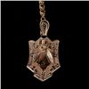 Image 2 : VICTORIAN PEARL, ENAMEL, 14K Y/G LOCKET NECKLACE.