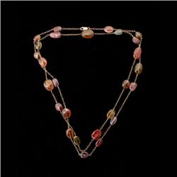 TOURMALINE, 18K YELLOW GOLD NECKLACE.