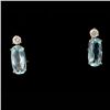 Image 1 : AQUAMARINE, DIAMOND, 14K YELLOW GOLD EARRINGS.