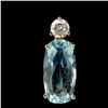 Image 2 : AQUAMARINE, DIAMOND, 14K YELLOW GOLD EARRINGS.