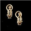 Image 4 : AQUAMARINE, DIAMOND, 14K YELLOW GOLD EARRINGS.