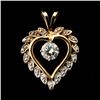 Image 1 : DIAMOND, 14K YELLOW GOLD HEART PENDANT.